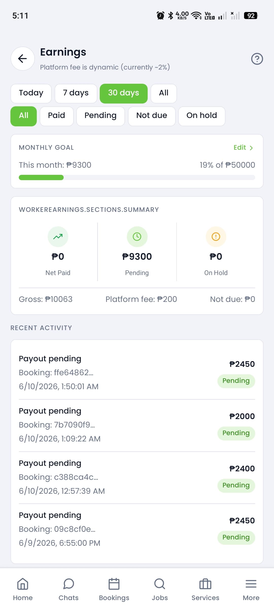 Workermo worker app screen